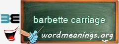 WordMeaning blackboard for barbette carriage